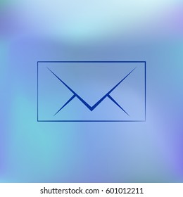 Flat paper cut style icon of envelope. E-mail symbol