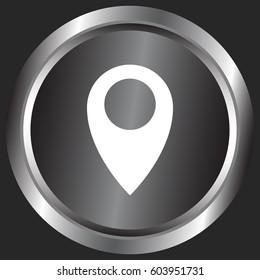 Flat paper cut style icon of map pointer vector illustration