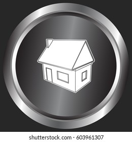 Flat paper cut style icon of house model vector illustration
