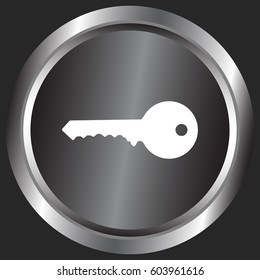 Flat paper cut style icon of an old key. Vector illustration