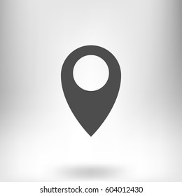 Flat paper cut style icon of map pointer vector illustration