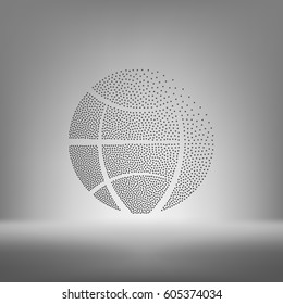 Flat paper cut style icon of globe. Vector illustration