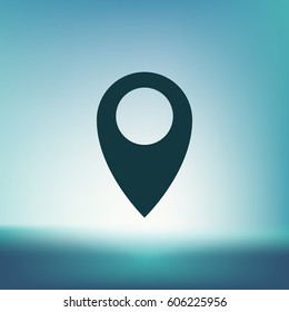 Flat paper cut style icon of map pointer vector illustration