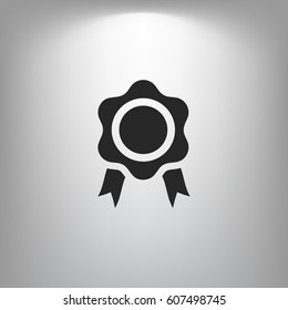 Flat paper cut style icon of seal. Vector illustration