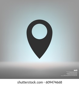 Flat paper cut style icon of map pointer vector illustration