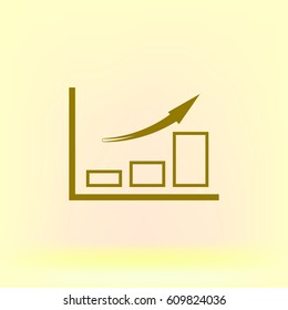 Flat paper cut style icon of a diagram. Vector illustration