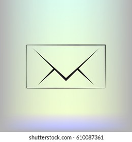 Flat paper cut style icon of envelope. E-mail symbol