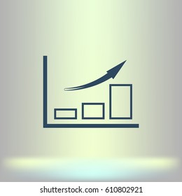 Flat paper cut style icon of a diagram. Vector illustration