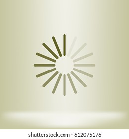 Flat paper cut style icon of refresh symbol. Vector illustration