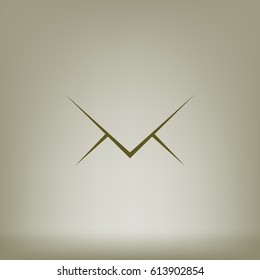 Flat paper cut style icon of envelope. E-mail symbol