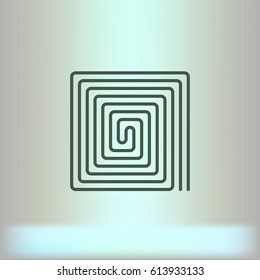 Flat paper cut style icon of floor heating. Vector illustration