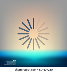 Flat paper cut style icon of refresh symbol. Vector illustration