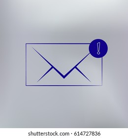Flat paper cut style icon of envelope. E-mail symbol