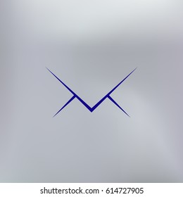 Flat paper cut style icon of envelope. E-mail symbol
