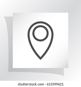 Flat paper cut style icon of map pointer vector illustration