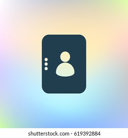 Flat paper cut style icon of an address book. Vector illustration