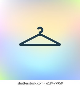 Flat paper cut style icon of hanger. Vector illustration