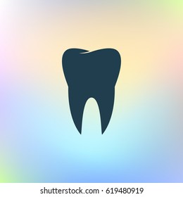 Flat paper cut style icon of tooth. Dentistry symbol icon vector illustration