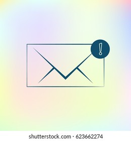 Flat paper cut style icon of envelope. E-mail symbol