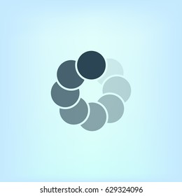 Flat paper cut style icon of refresh symbol. Vector illustration