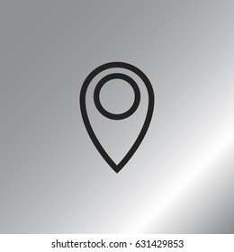 Flat paper cut style icon of map pointer vector illustration