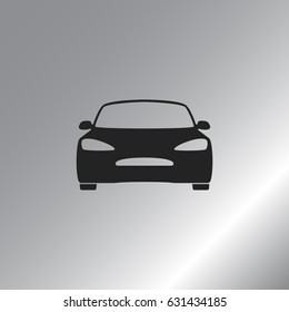 Flat paper cut style icon of a car. Vector illustration