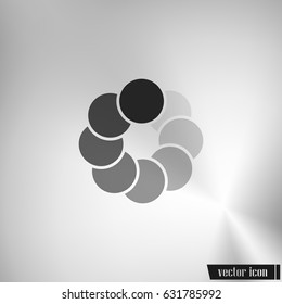 Flat paper cut style icon of refresh symbol. Vector illustration