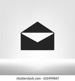 Flat paper cut style icon of envelope. E-mail symbol