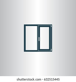 Flat paper cut style icon of modern window. Vector illustration