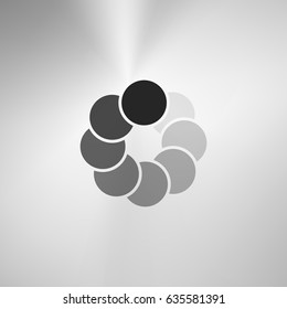 Flat paper cut style icon of refresh symbol. Vector illustration
