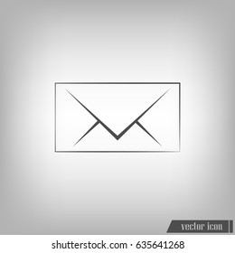 Flat paper cut style icon of envelope. E-mail symbol