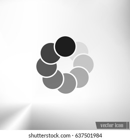 Flat paper cut style icon of refresh symbol. Vector illustration