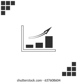 Flat paper cut style icon of a diagram. Vector illustration