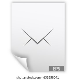 Flat paper cut style icon of envelope. E-mail symbol