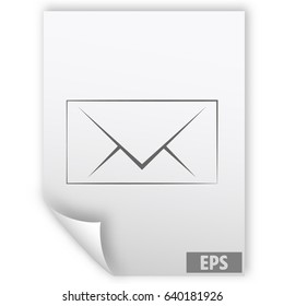 Flat paper cut style icon of envelope. E-mail symbol