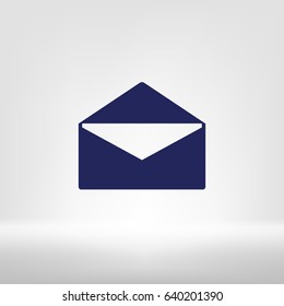 Flat paper cut style icon of envelope. E-mail symbol