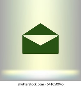 Flat paper cut style icon of envelope. E-mail symbol