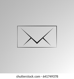 Flat paper cut style icon of envelope. E-mail symbol