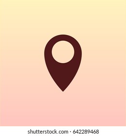 Flat paper cut style icon of map pointer vector illustration