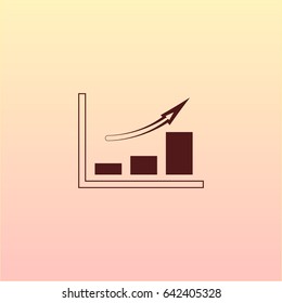 Flat paper cut style icon of a diagram. Vector illustration