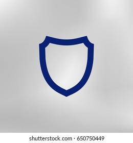 Flat paper cut style icon of a shield. Vector illustration