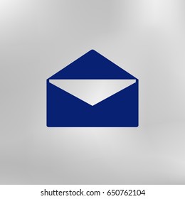 Flat paper cut style icon of envelope. E-mail symbol