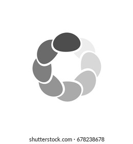 Flat paper cut style icon of refresh symbol. Vector illustration
