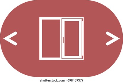 Flat paper cut style icon of modern window. Vector illustration