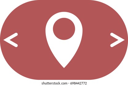 Flat paper cut style icon of map pointer vector illustration