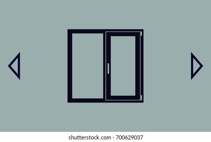 Flat paper cut style icon of modern window. Vector illustration