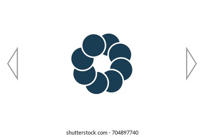Flat paper cut style icon of refresh symbol. Vector illustration