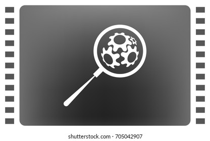 Flat paper cut style icon of magnifier. Vector illustration