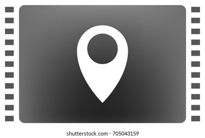 Flat paper cut style icon of map pointer vector illustration