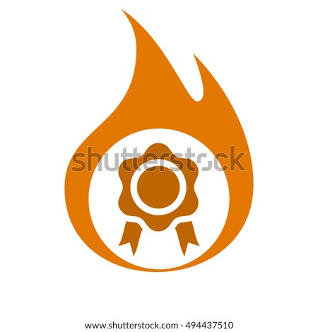 Flat paper cut style icon of seal. Vector illustration